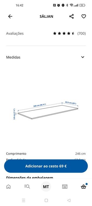 Bancada IKEA nova na caixa. Possibilidade de entrega.