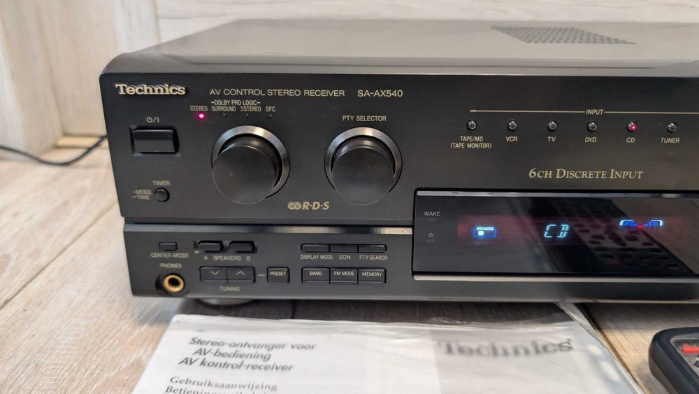 Amplituner Technics SA-AX540 + Oryg. Pilot i Instrukcja ! ! IDEALNY STAN 100% Sprawny ! OKAZJA ! Polecam