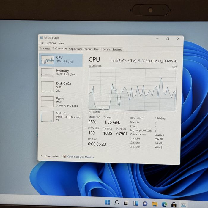 Ноутбук HP 15,6” Core i5 8265, 12Gb Ddr4, ssd 256