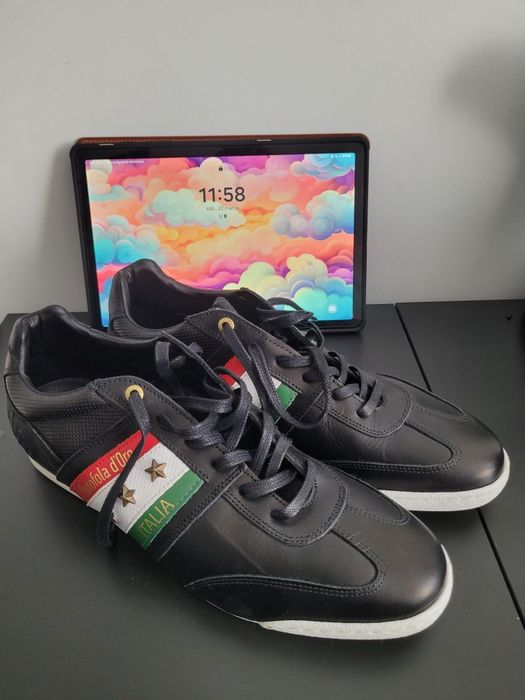 Nowe, włoskie, skórzane buty Pantofola d'Oro Italia męskie 45 Łódź