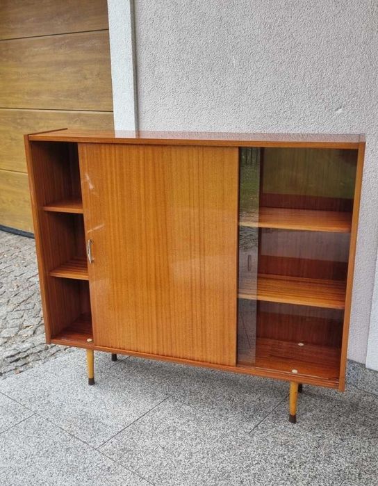 Biblioteczka Witryna Design PRL Lata 70 Violetta wysoki połysk