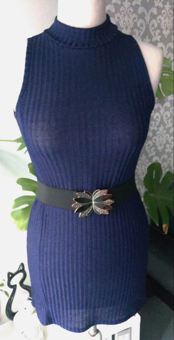 Tunika sukienka prążkowana urodzinowa imprezowa seksowna okazjonalna