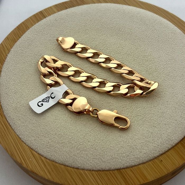 Złota Bransoletka Męska Z Grawerem, Bransoleta Pancerka, Stal Chirurgi