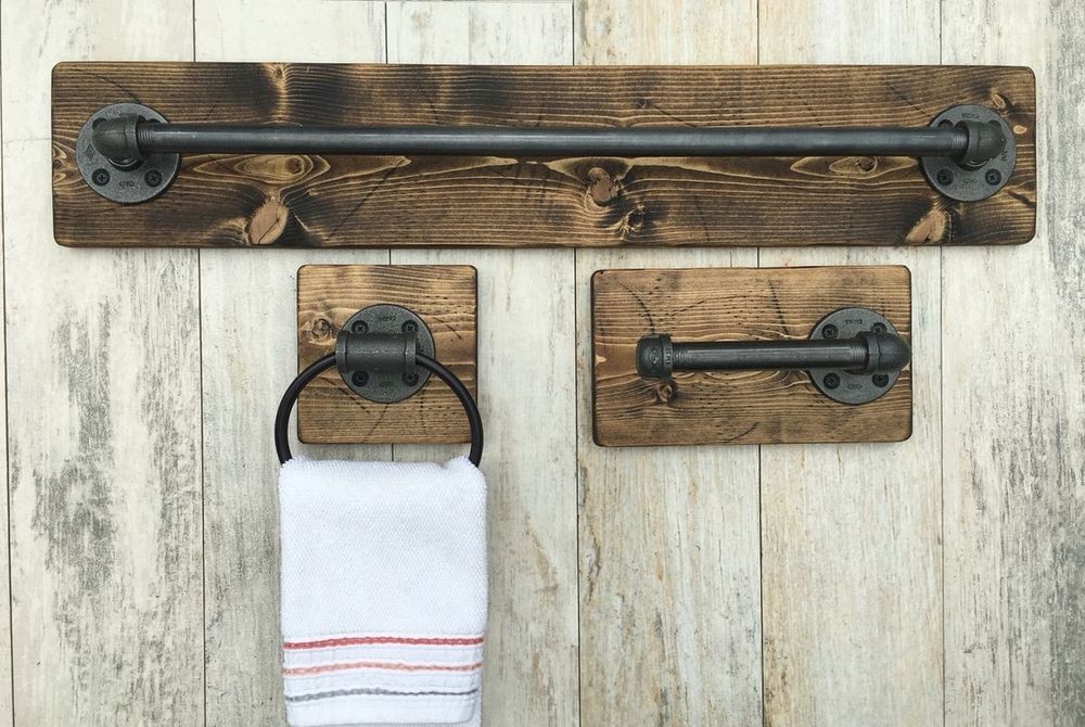 Wieszak łazienkowy. Zestaw.  Loft . Industrial. Z rur.  Na ręcznik. Pa