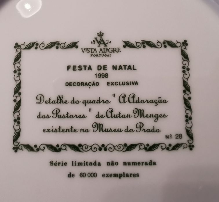 Pratos Natalícios Vista Alegre 1997/03