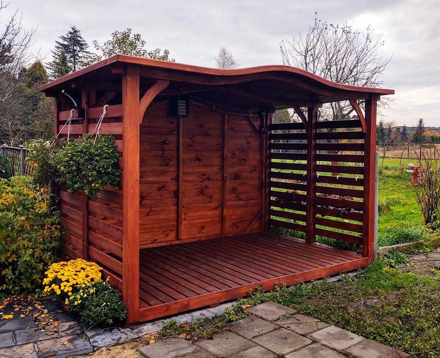 Drewutnia ogrodowa 3,14 x 2m, wiata na drewno opałowe, wiata na rowery