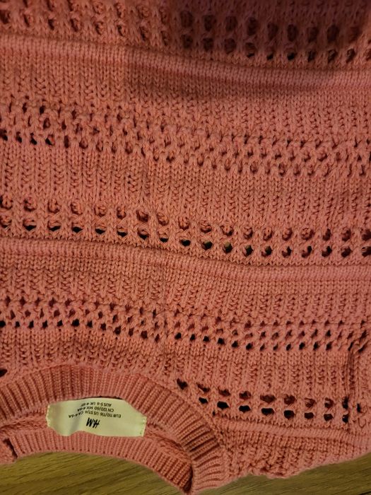 H&M różowy sweterek  j.nowy 110/116