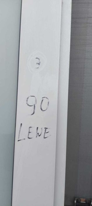 Drzwi lewe 90 szkło matowe aluminium