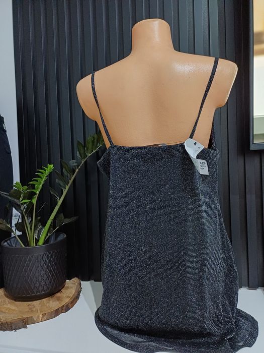 Krótka brokatowa sukienka M