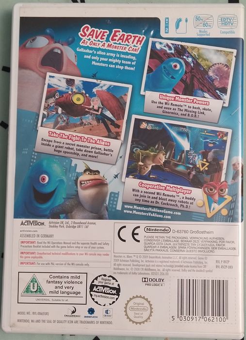 Monsters Vs Aliens Nintendo Wii