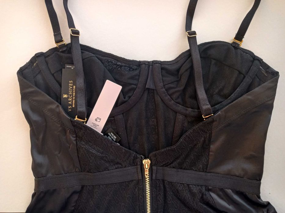 Victoria Secret Корсет платье XS Archives Monogram Corset Dress Black