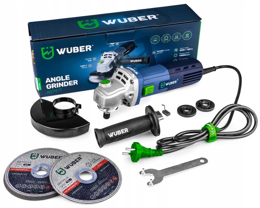 Szlifierka Kątowa Diax Mocna Kątówka + 10 Tarcz 125 Mm Zestaw Wuber