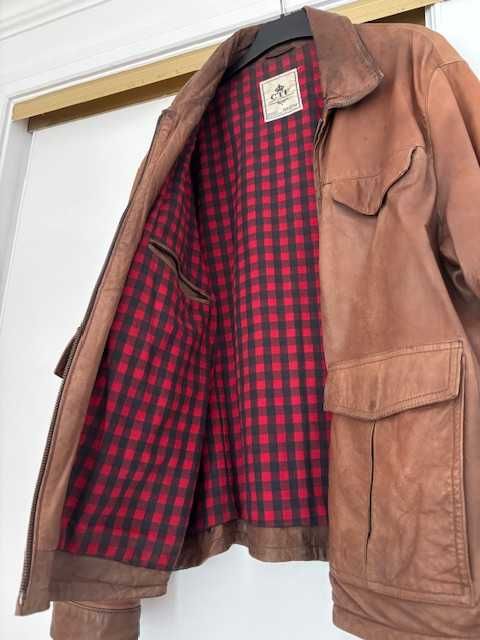 Casaco de pele castanho