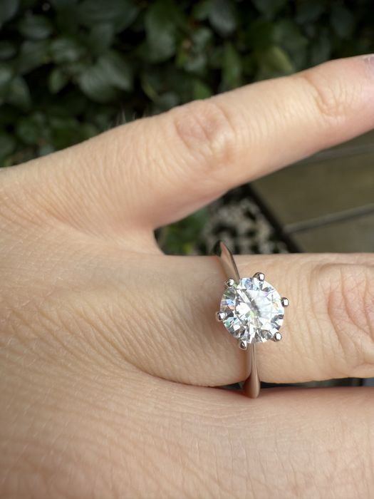 1 ct 6,5 мм 16 17 размер кольцо с бриллиантом муассанитом серебрянное