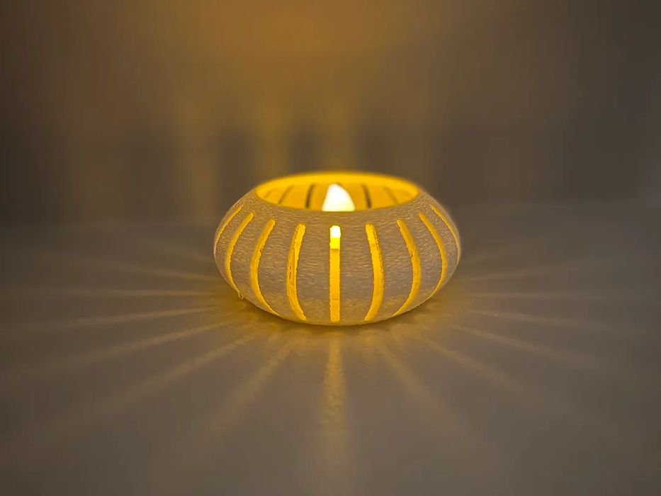 Suporte Elegante para Velas de Chá com Efeito de Luz