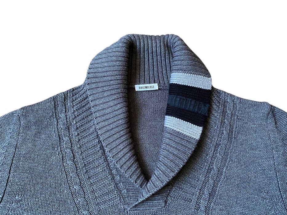 Чоловічий в'язаний светр bikkembergs, сірий, розмір XL, Італія.