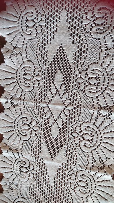 Bieżnik bialy żakardowy