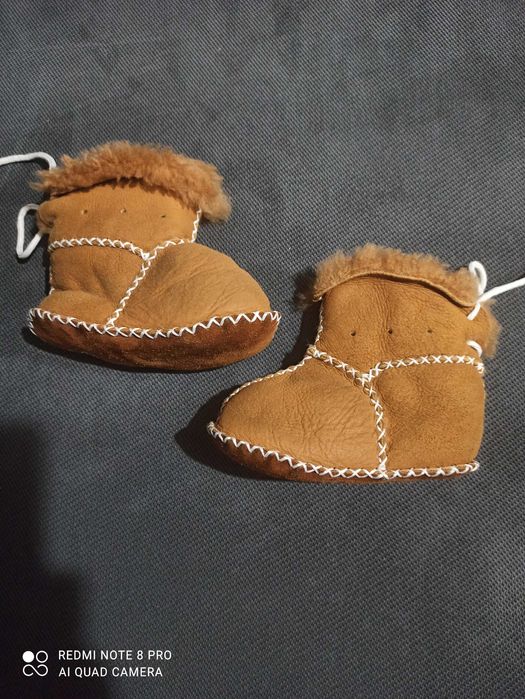 Шкіряні зимові пінетки 6-12 місяців