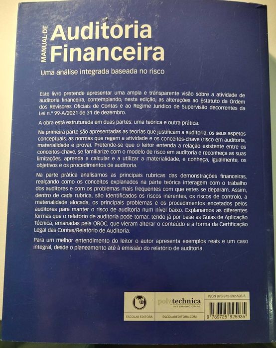 Manual de Auditoria Financeira -Uma análise integrada baseada no risco