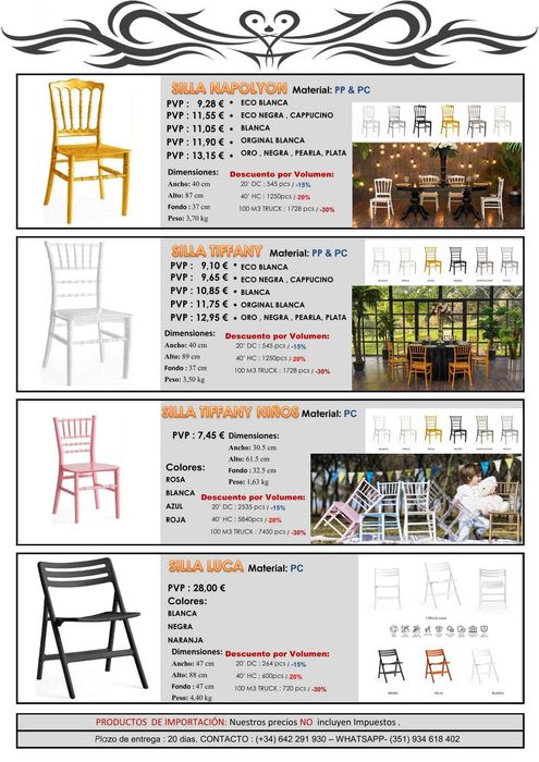 Mesas e Cadeiras para Eventos