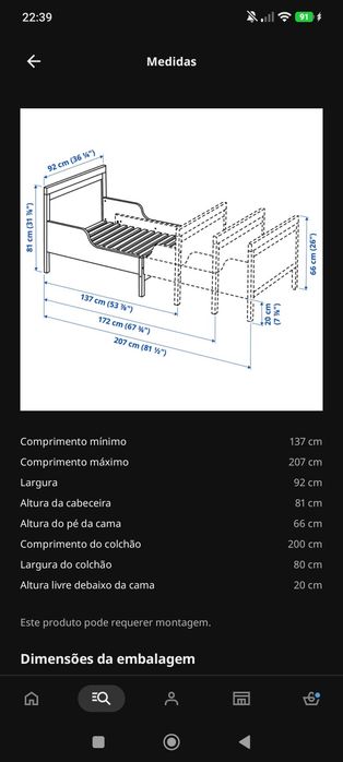 Cama evolutiva SUNDVIK c/ estrado