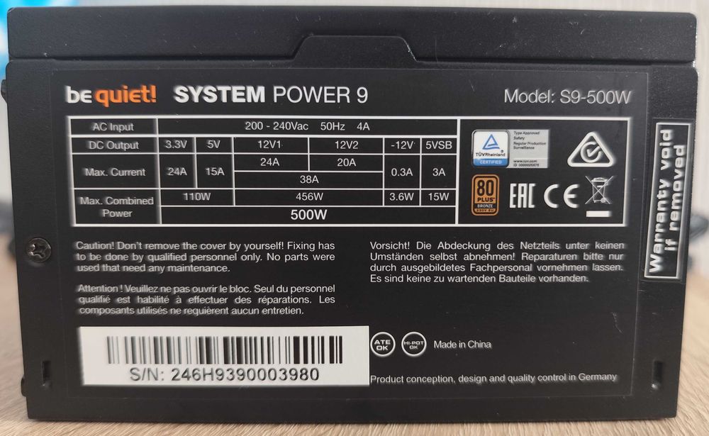 Be Quiet! System Power 9 (500w)