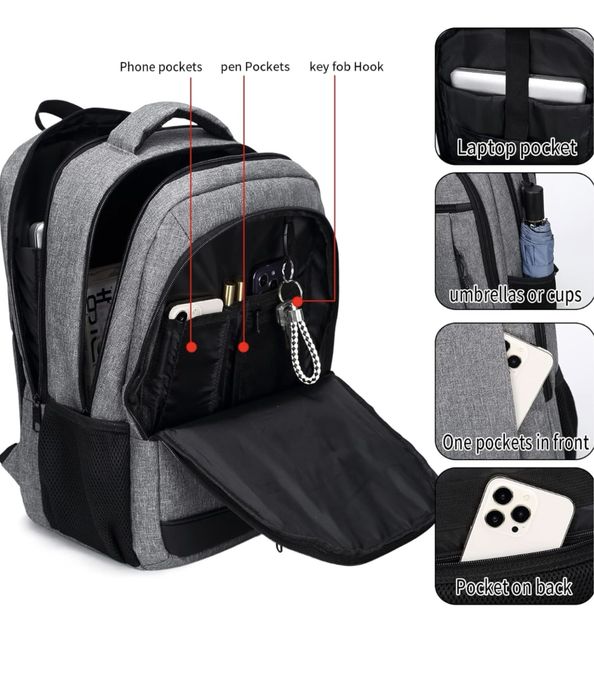QINOL Podróżny plecak na laptopa antykradzieżowy