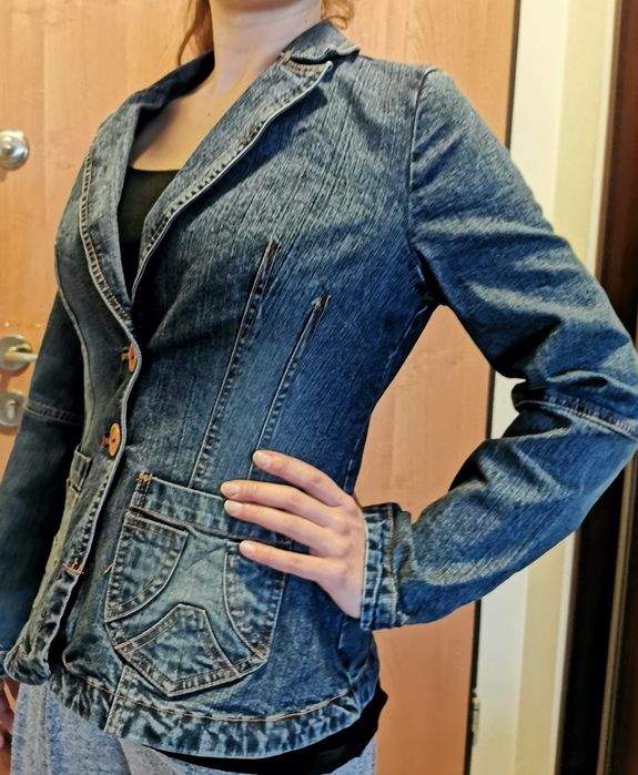 Żakiet jeansowy 38 marynarka jeans