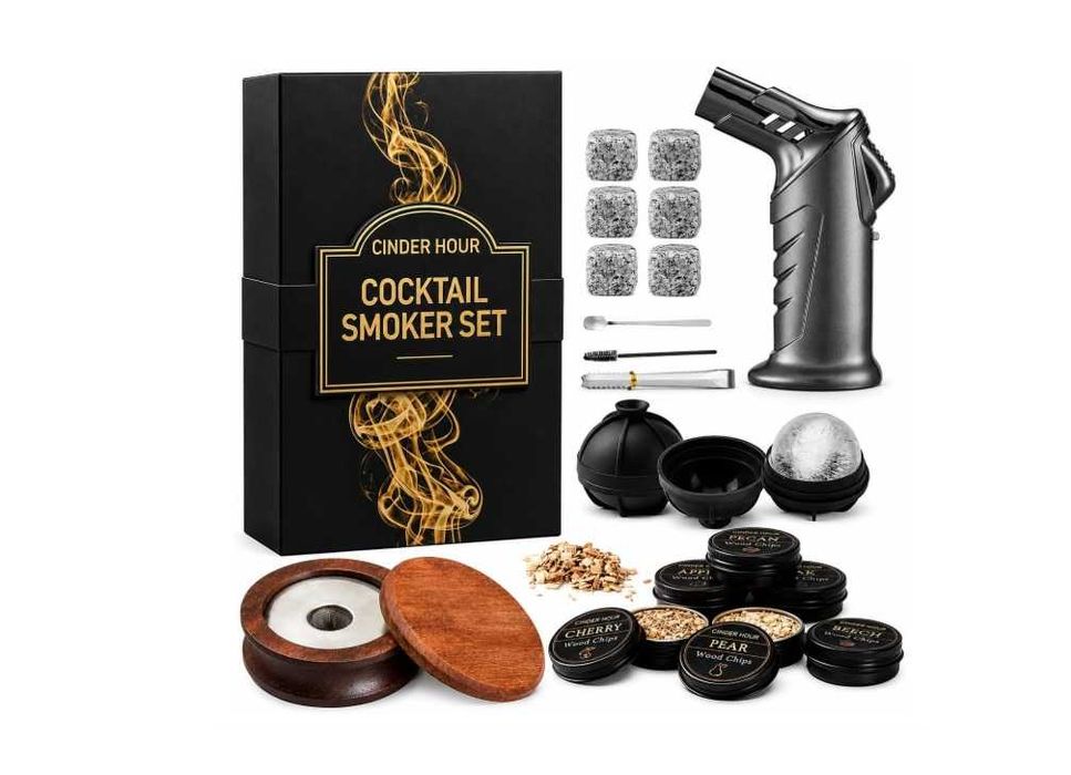NOWY Zestaw prezentowy do aromatyzowania whisky + palnik, wiórki, akcesoria