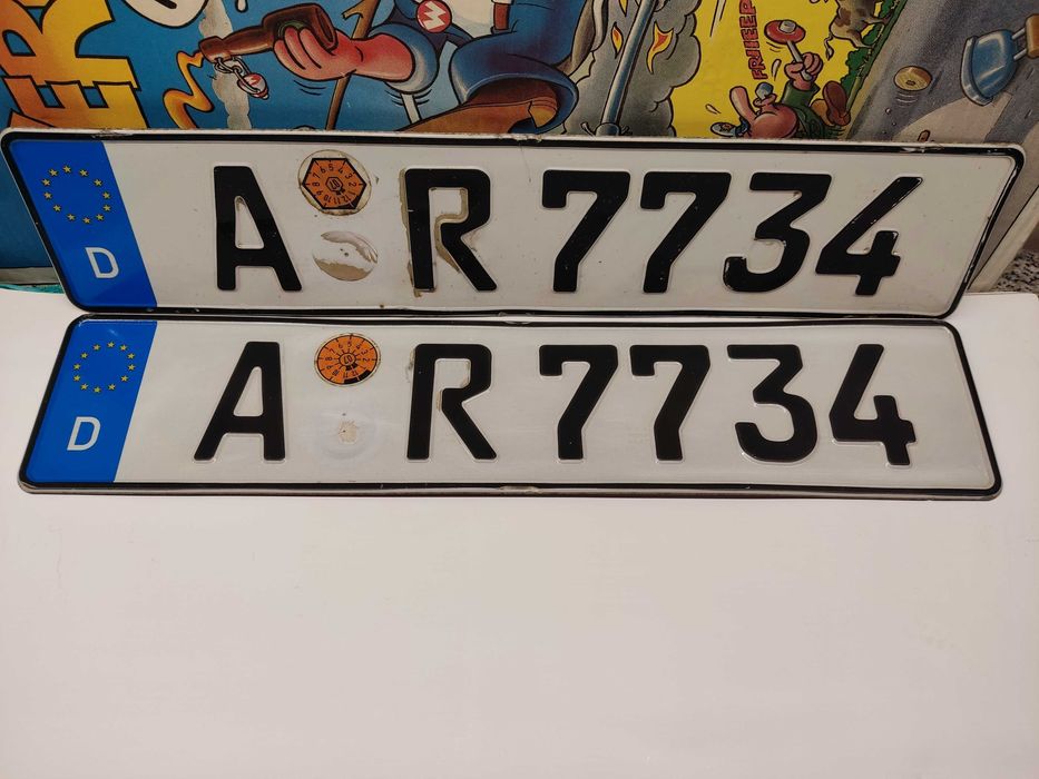 Tablica rejestracyjna Niemcy 2 sztuki A-R7734