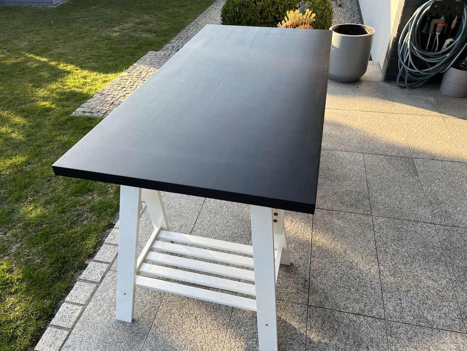 Biurko IKEA Linnmon czarne regulowane , blat 150x75cm
