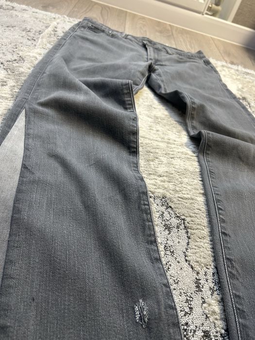 custom flared jeans grey