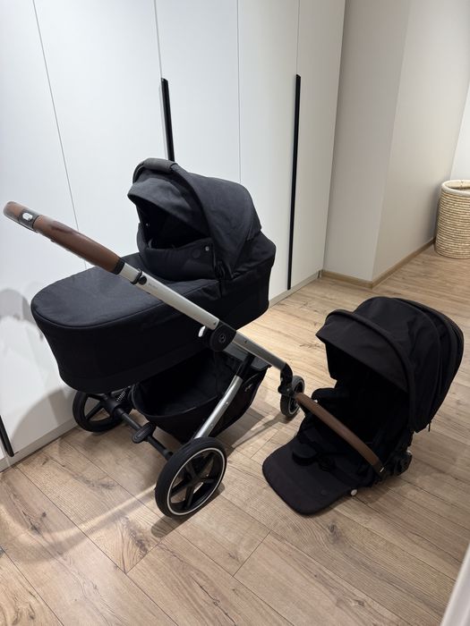 Коляска Cybex Balios S Lux 2 в 1 чорна люлька та прогулка