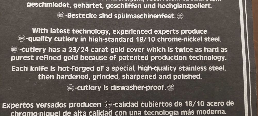 Faqueiro ouro 24K Solingen