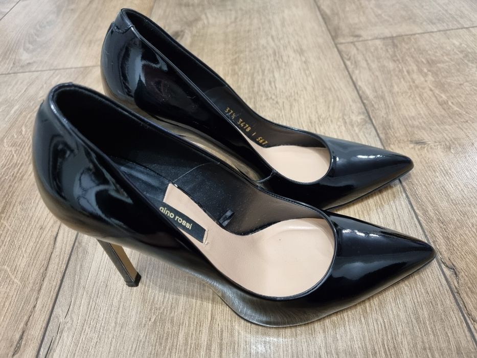 Eleganckie lakierowane czarne szpilki - Gino Rossi r. 37,5