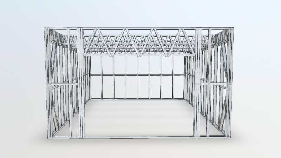 Solidny stelaż metalowy garażu 5x6 m