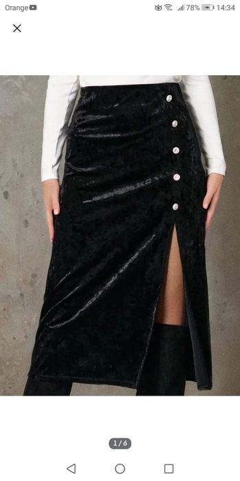Spódnica midi welurowa XXL