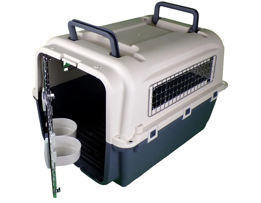 Bolsa de transporte portátil e respirável para cães e gatos de grande porte. Material resistente. 79 x 56 x 64 cm (C*L*A). Duas alças.