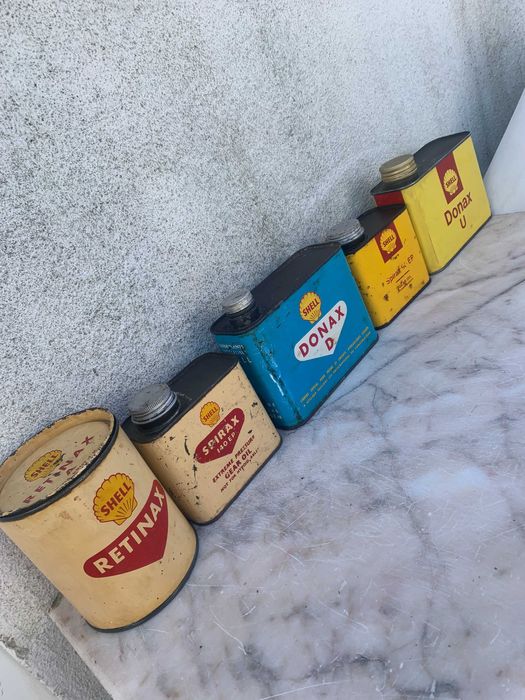 latas shell vintage automobilia