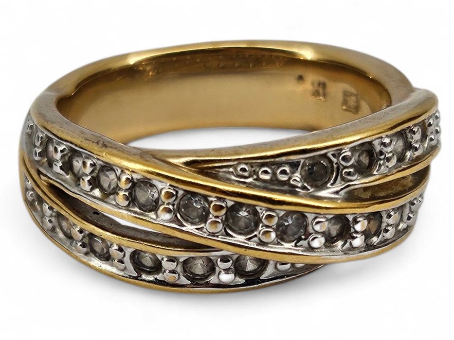 ZŁOTY PIERŚCIONEK bogato wysadzany cyrkoniami  6,72G 585