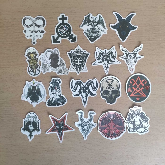 Pack 50 Stickers Autocolantes Satan Góticos