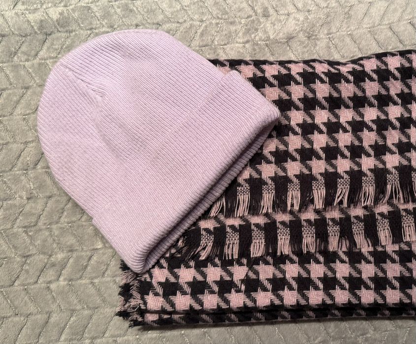 Szalik i czapka 134-152 fioletowy H&M