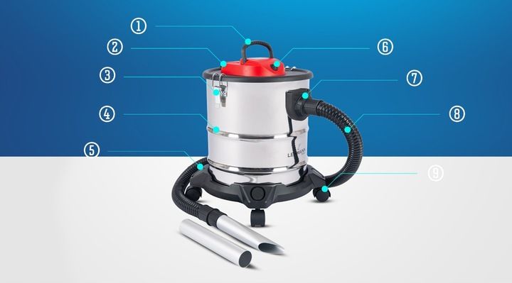 Odkurzacz Przemysłowy 2000w Sucho Do Kominka Gruzu Popiołu Dmuchawa 3x