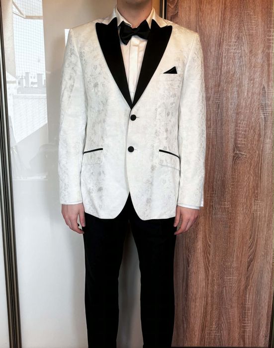 Garnitur ślubny pana młodego Tłoczona marynarka