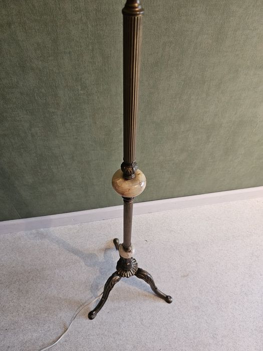 Mosiężna lampa podłogowa  Vintage Marmur