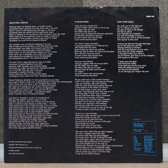 Dire Straits - Love over gold . 1982r. Ex . Płyta winylowa .