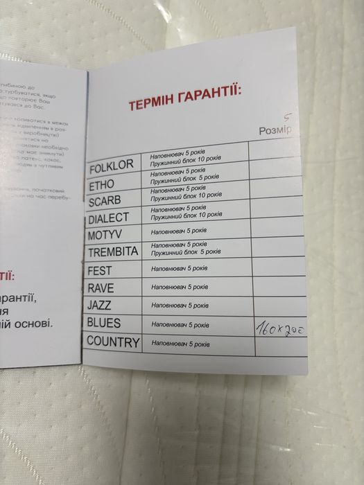 Матрас Nikelly новий 2.0 х 1.6 м