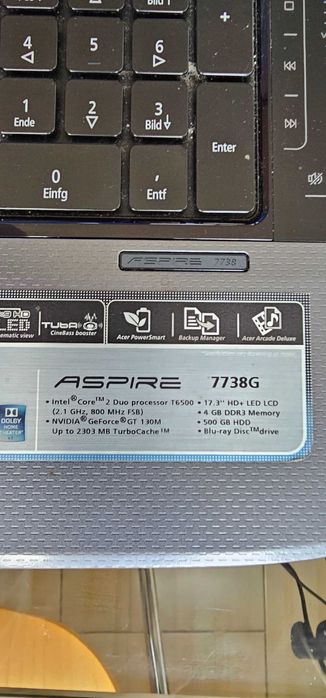 Acer Aspire 7738G 17.3"/Intel C2D 2.1GHz/8Gb/500Gb/GF 130M 1Gb/Win 7