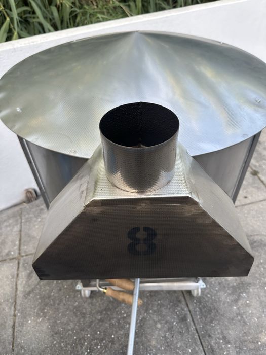 Forno redondo em aço inoxidável