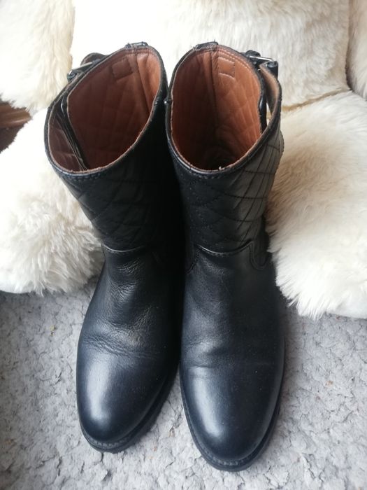 Buty kowbojki kozaki czarne ze skóry Massimo Dutti r. 40